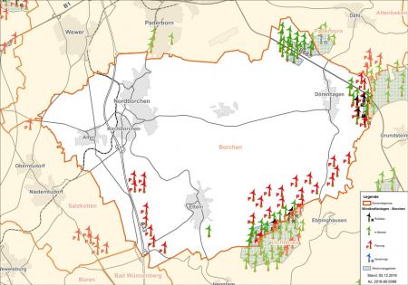 Windkraft in Borchen -  Stand 5. Dezember 2016